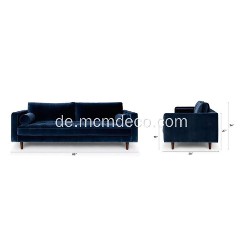 Sven Cascadia Luca Samt Sofa Reproduktion